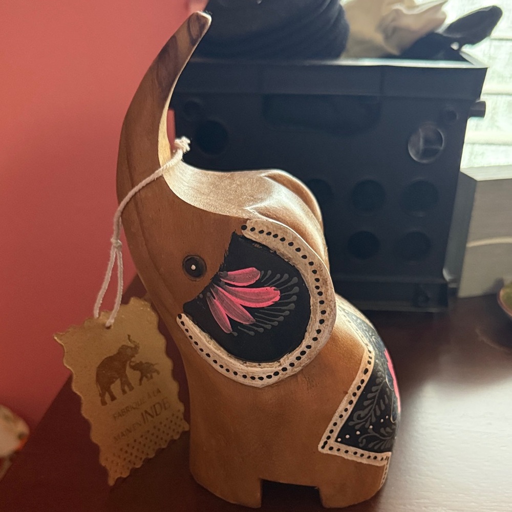 Handcrafted Wooden Elephant Figurine